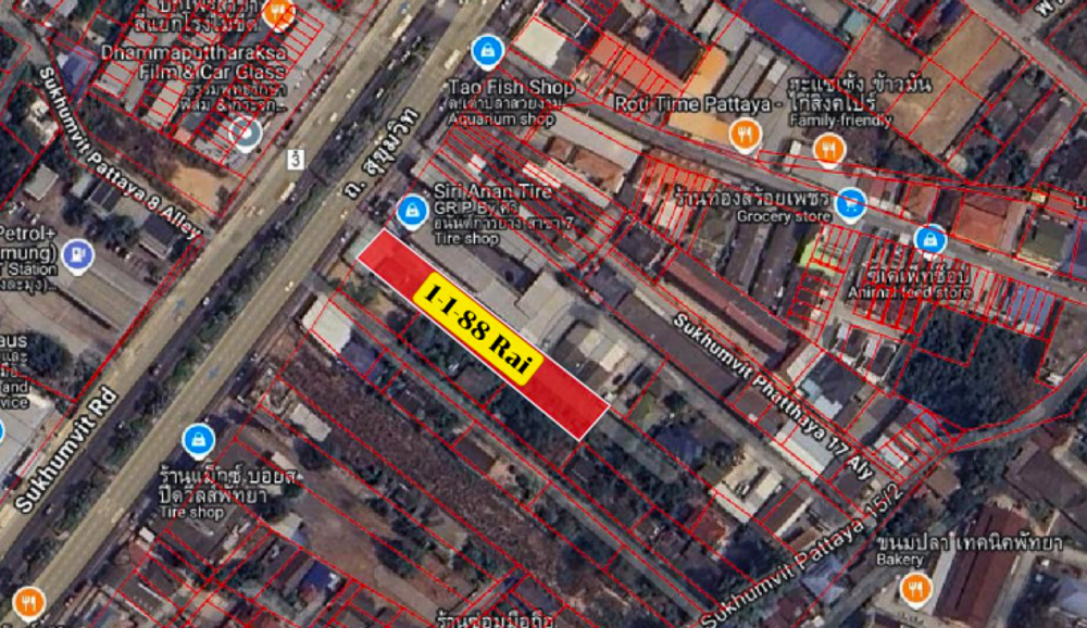 Prime Commercial Land for Sale in Naklua-3 EP0249 | Premium Commercial Land for Sale in Naklua, Pattaya