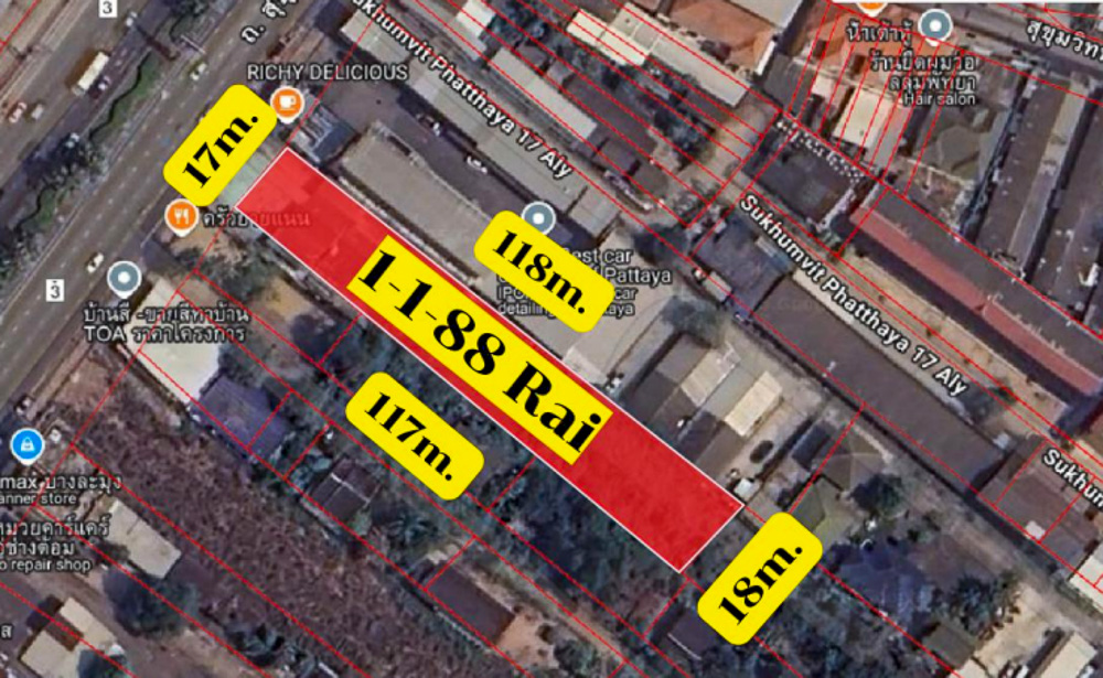 Prime Commercial Land for Sale in Naklua-4 EP0249 | Premium Commercial Land for Sale in Naklua, Pattaya