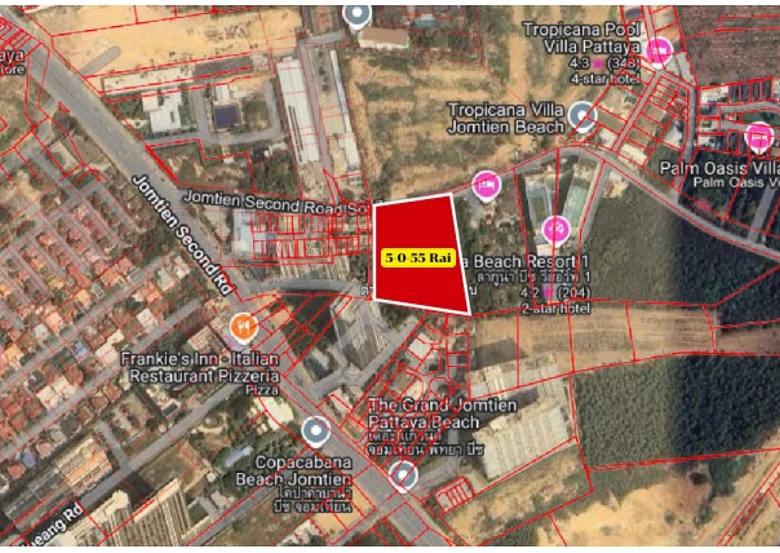 EP0126 | 5-Rai Land for Sale on Jomtien Second Road