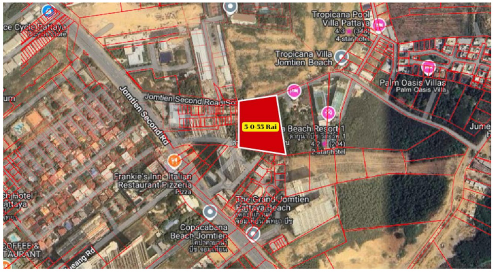 5-Rai Land for Sale-3 EP0126 | 5-Rai Land for Sale on Jomtien Second Road