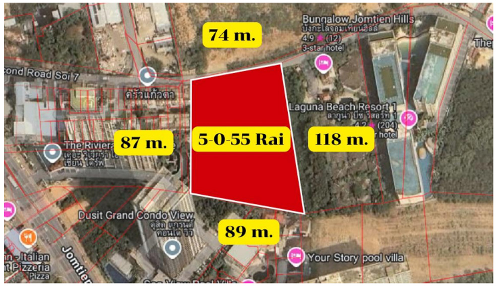 5-Rai Land for Sale-4 EP0126 | 5-Rai Land for Sale on Jomtien Second Road