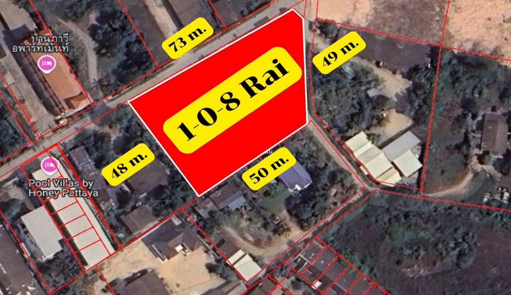 Land for Sale in East Pattaya | 73m Wide Frontage-4 EP0042 | Land for Sale in East Pattaya – 73m Wide Frontage