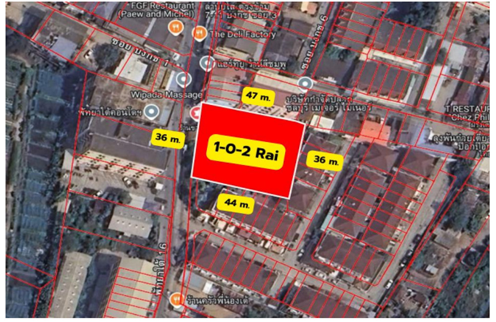 Land for Sale in South Pattaya-3 EP0065 | Commercial Red Zone Land for Sale in South Pattaya