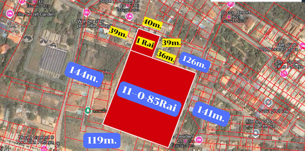 Land for Sale in Thepprasit-4 EP0171 | 12.4-Rai Land Plot for Sale in Thepprasit, Pattaya
