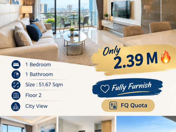 EP0977 | THE OCEAN PEARL PRATUMNAK Beautiful 1-Bedroom Condo in Pratumnak